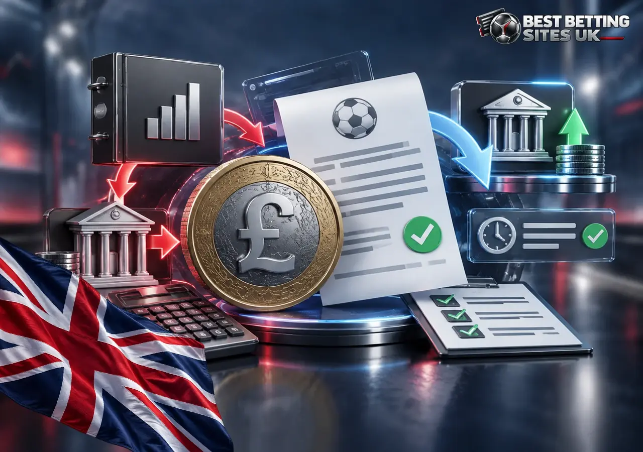 General UK betting tax overview with payouts, pound sterling, financial documents and key taxation rules